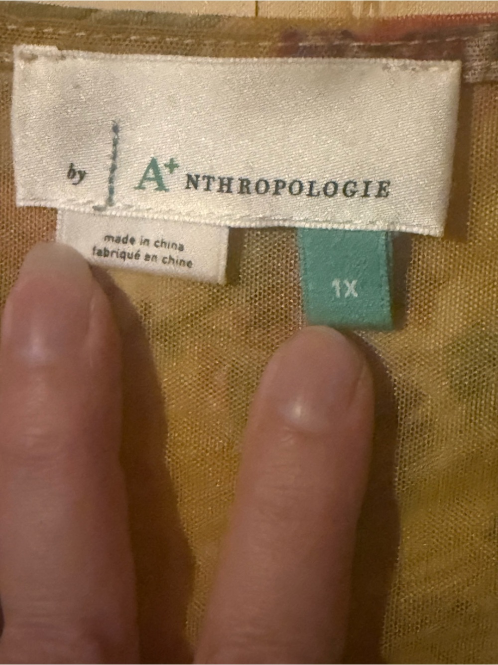 Anthropologie Mustard Floral V-Neck Blouse - Picture 2 of 9